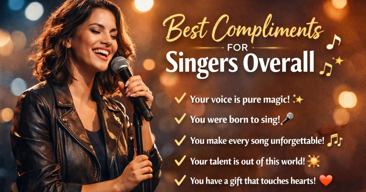 Record Compliments 500+ Best Compliments for a Singers Incredible Performance π€