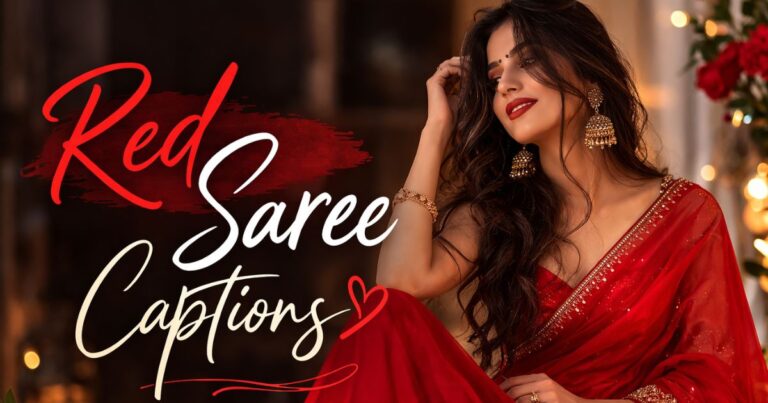 Red Saree Captions