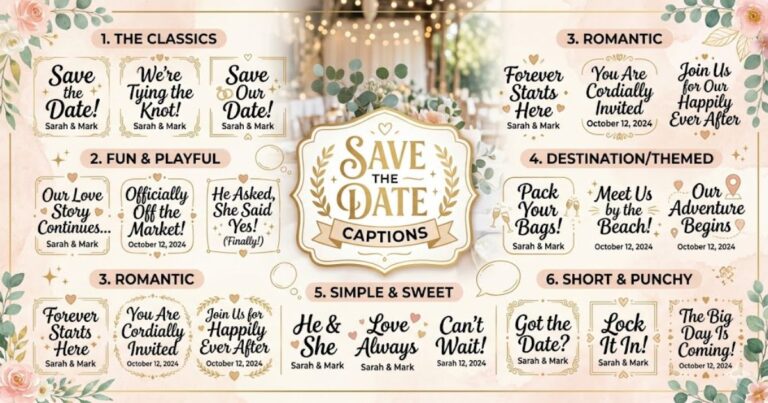 Save the Date Captions