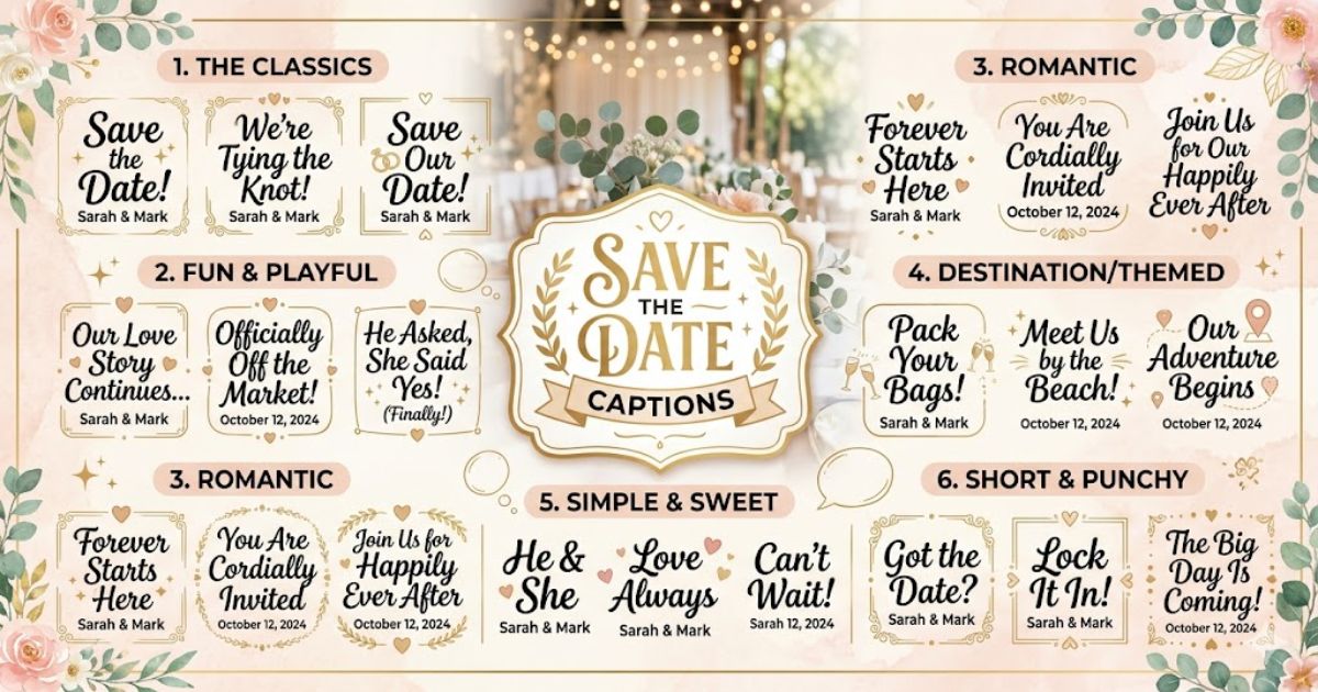 Save the Date Captions