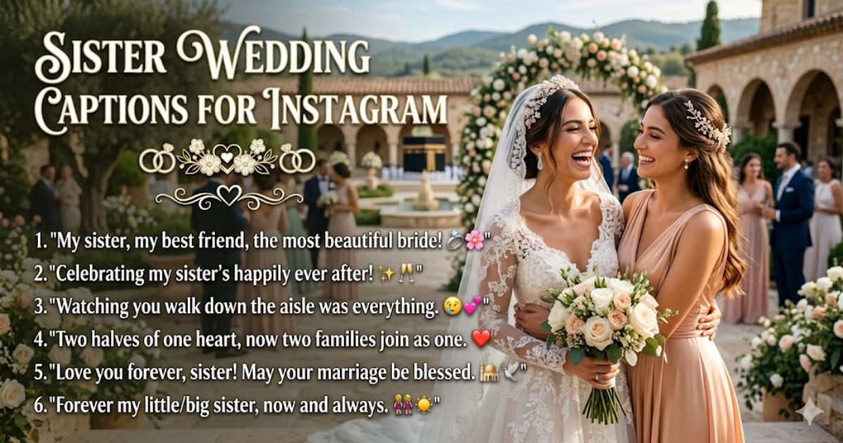 Sister Wedding Captions for Instagram