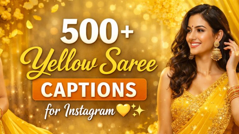 500+ Yellow Saree Captions for Instagram 💛✨